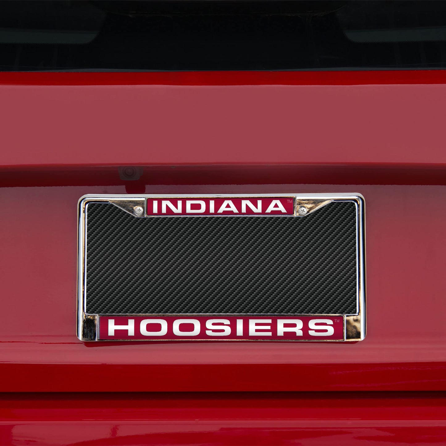 Indiana-IU-Hoosier's Chrome Metal Laser Cut License Plate Frame