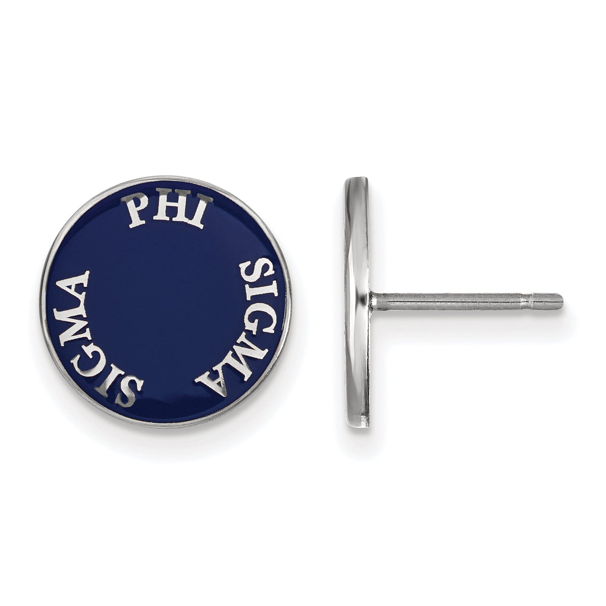 Sterling Silver Official Licensed Greek Sororities Phi Sigma Sigma (???) Enameled Post Earrings