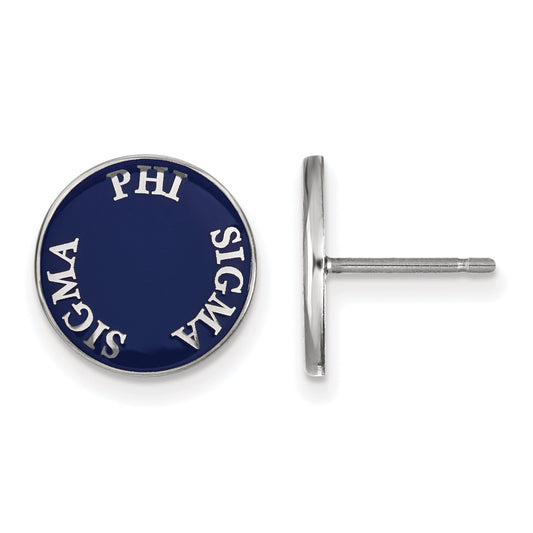 Sterling Silver Official Licensed Greek Sororities Phi Sigma Sigma (???) Enameled Post Earrings