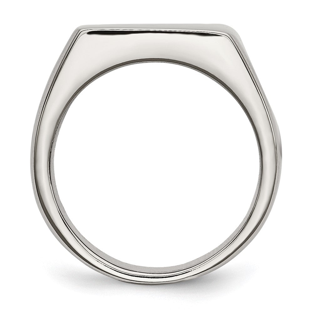 Stainless Steel Polished Signet Ring Size - 8