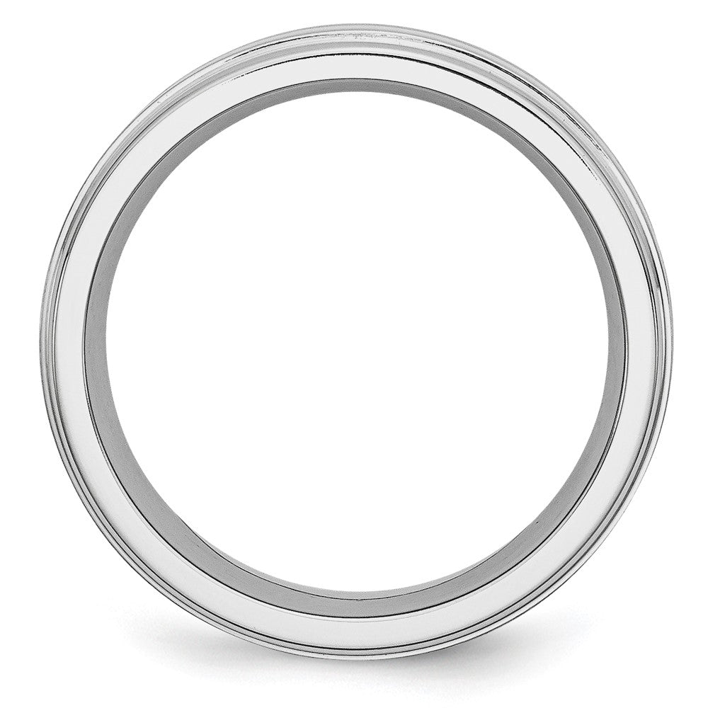 Cobalt Sterling Silver Inlay Satin and Polished 8mm Band Size - 12