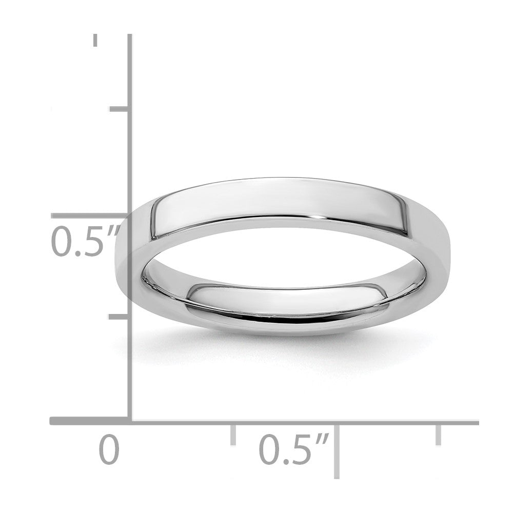 Sterling Silver Stackable Expressions Rhodium Ring Size -8
