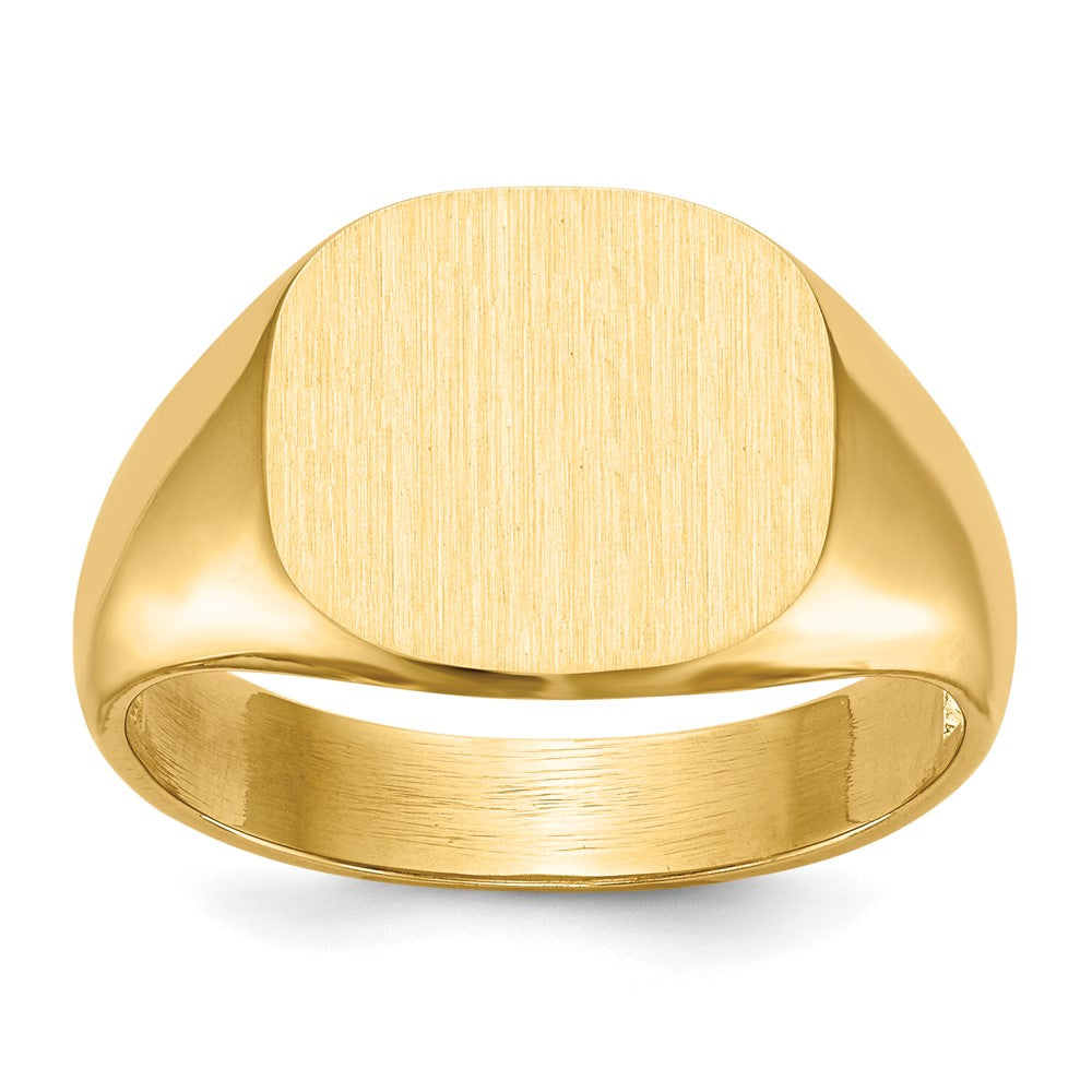 10ky 12.0x13.5mm Open Back Men's Signet Ring