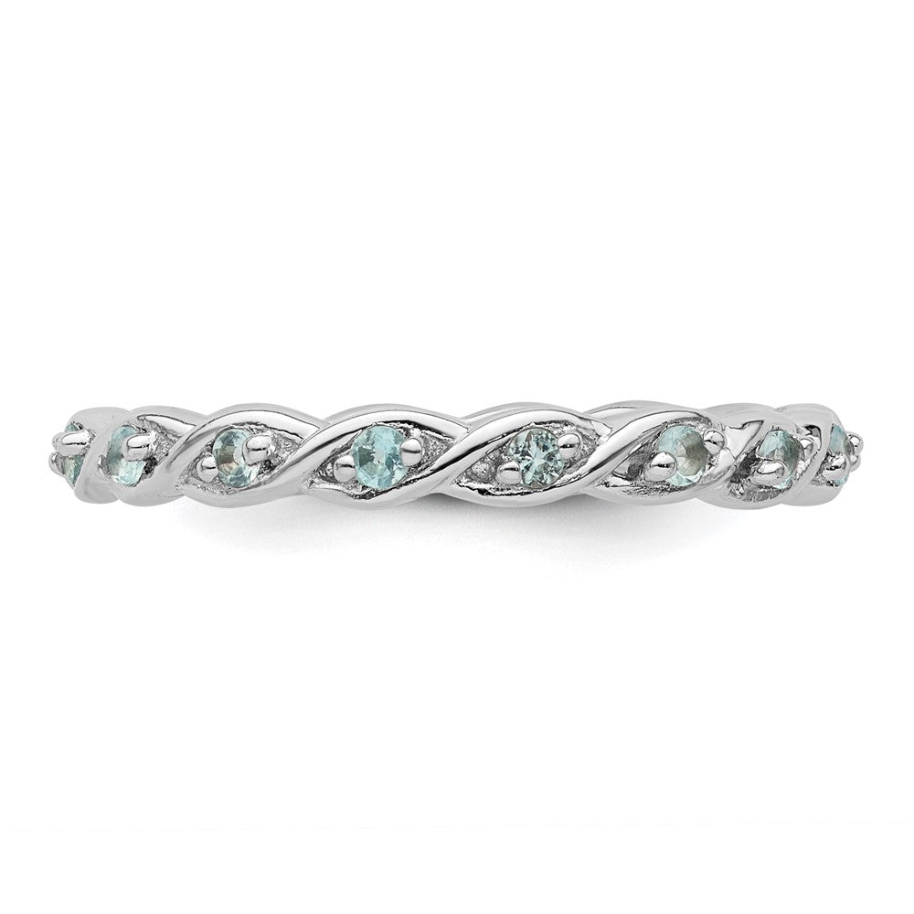 Sterling Silver Stackable Expressions Blue Topaz Ring Size -5