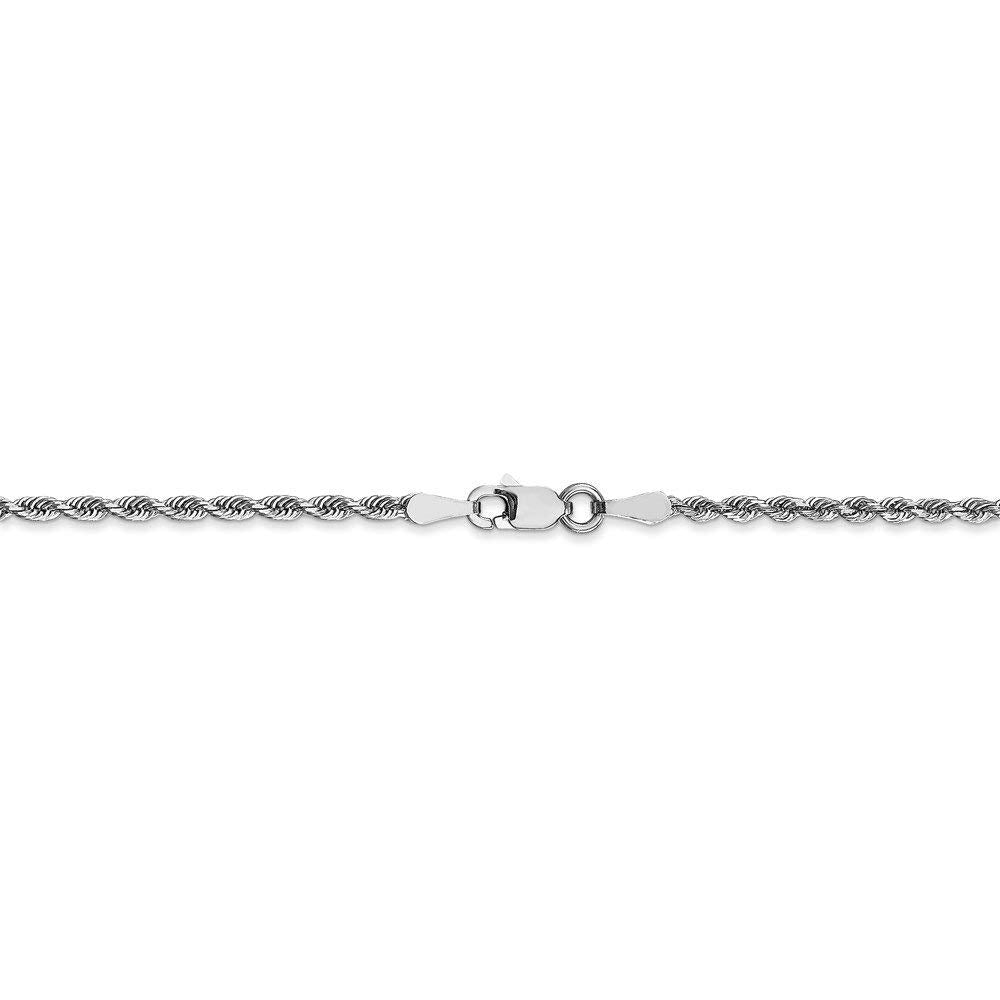 10k White Gold 2mm D/C Quadruple Rope Chain