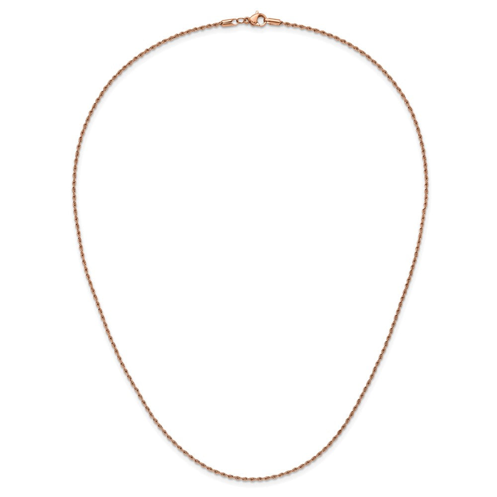Chisel Stainless Steel Polished Rose IP-plated 1.5mm 20 inch Rope Chain