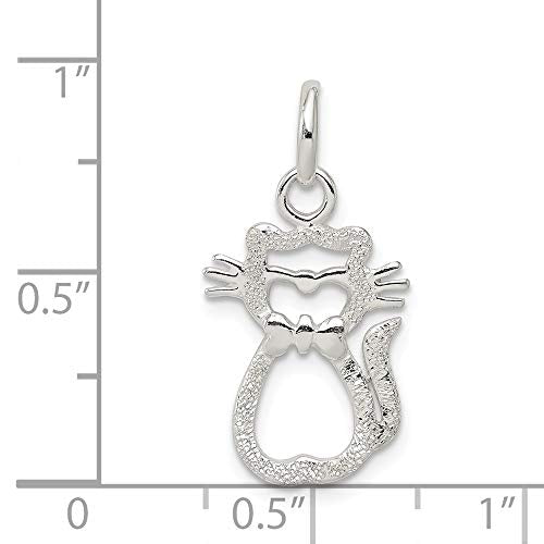 Sterling Silver Polished Cat Charm