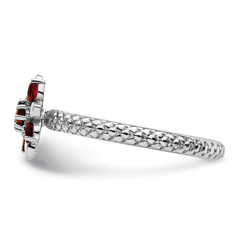 Sterling Silver Stackable Expressions Garnet Ring Size -10