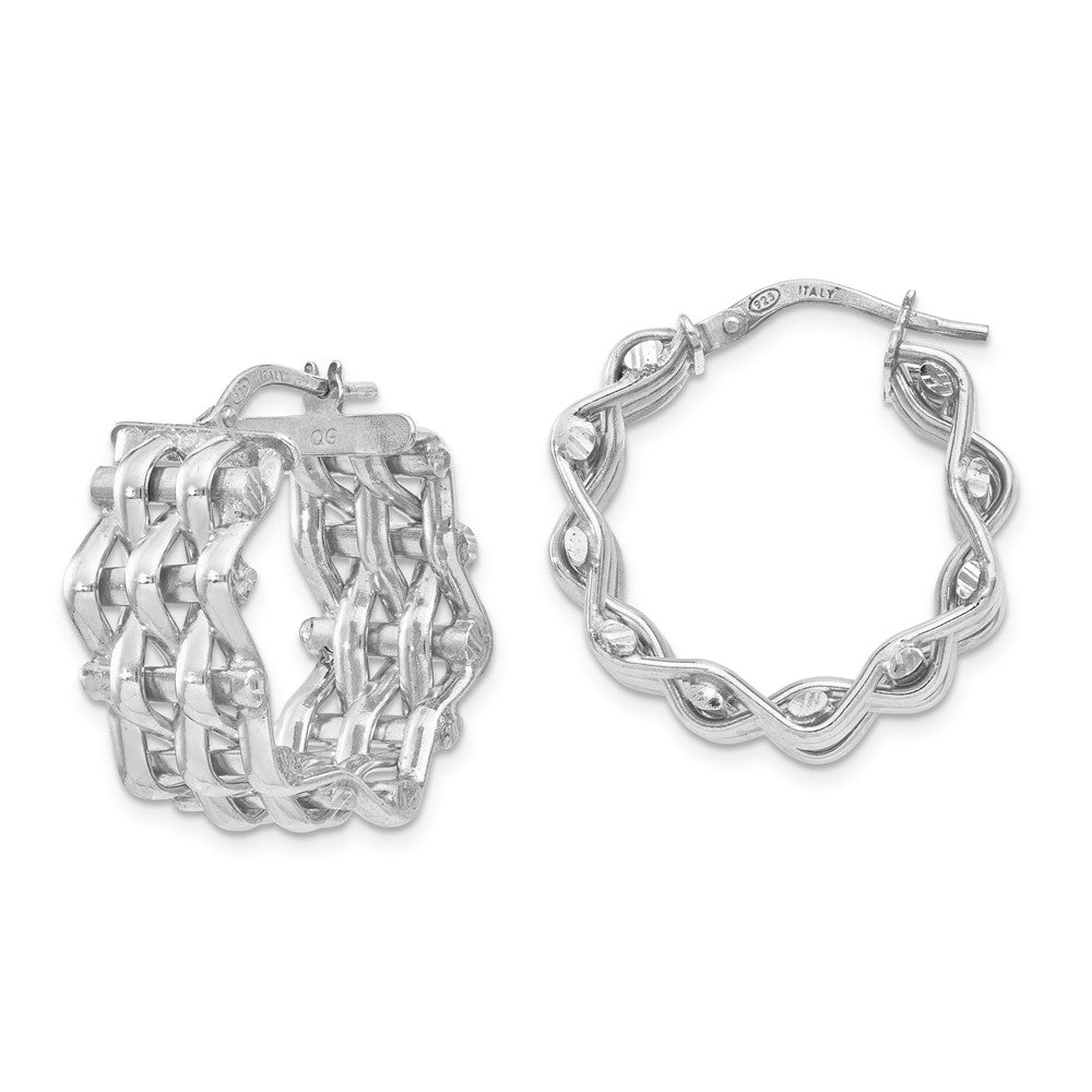 Sterling Silver Panther five row earring-rhodium