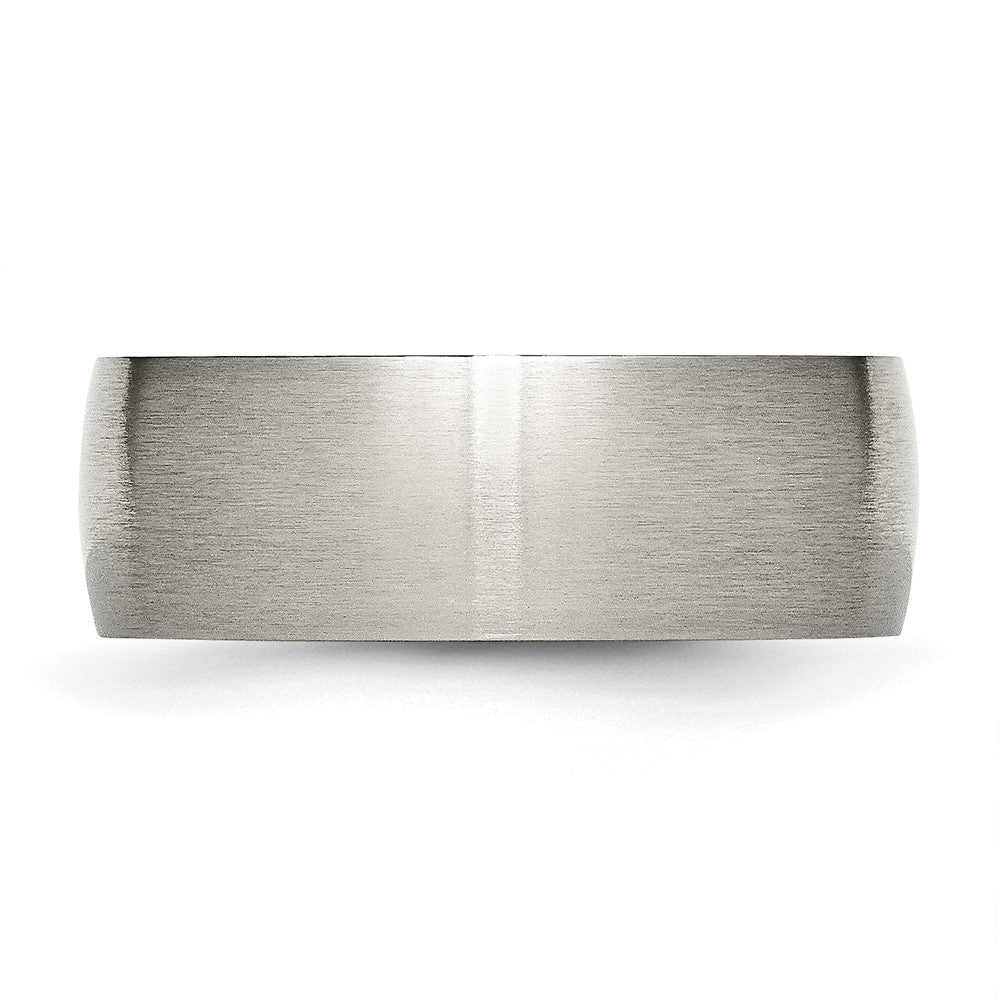 Titanium Brushed 8mm Half Round Band Size - 10.5