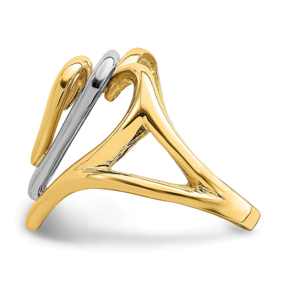 14K Two-tone Triple Stacked Heart Ring Size 7