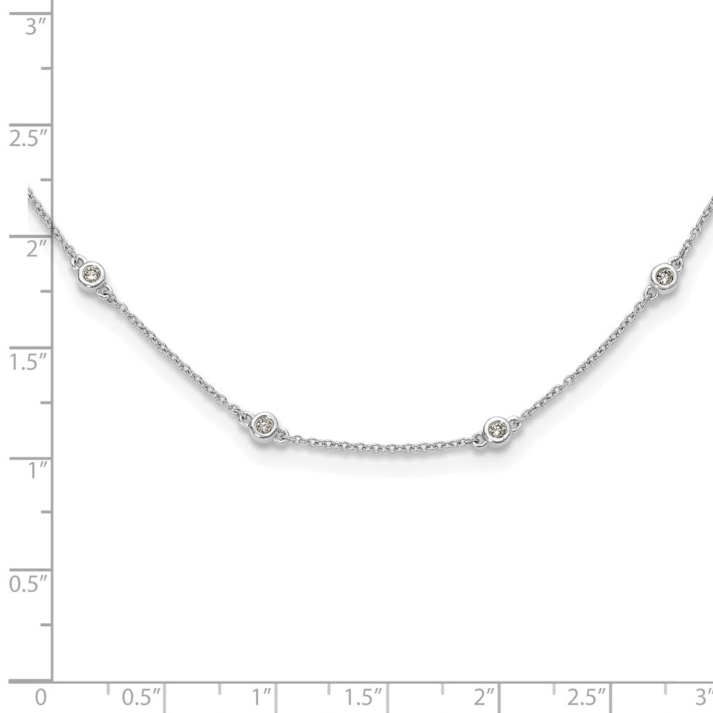 14k White Gold Diamond Station Cable Necklace