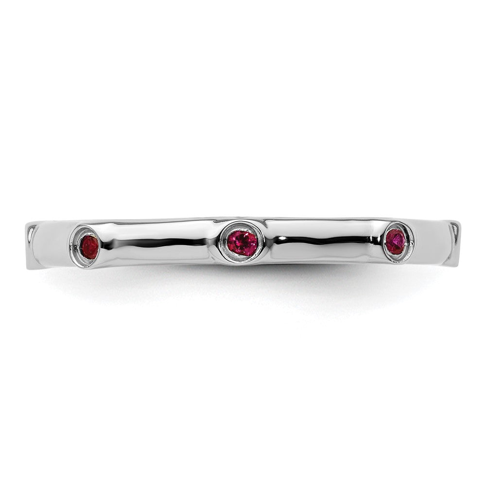 Sterling Silver Stackable Expressions Created Ruby Ring Size -7