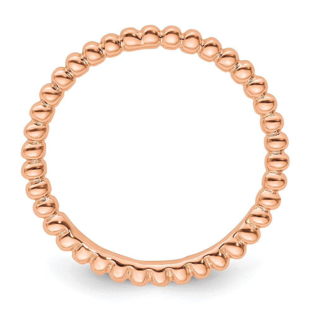 Sterling Silver Stackable Expressions Pink-plated Ring Size -7