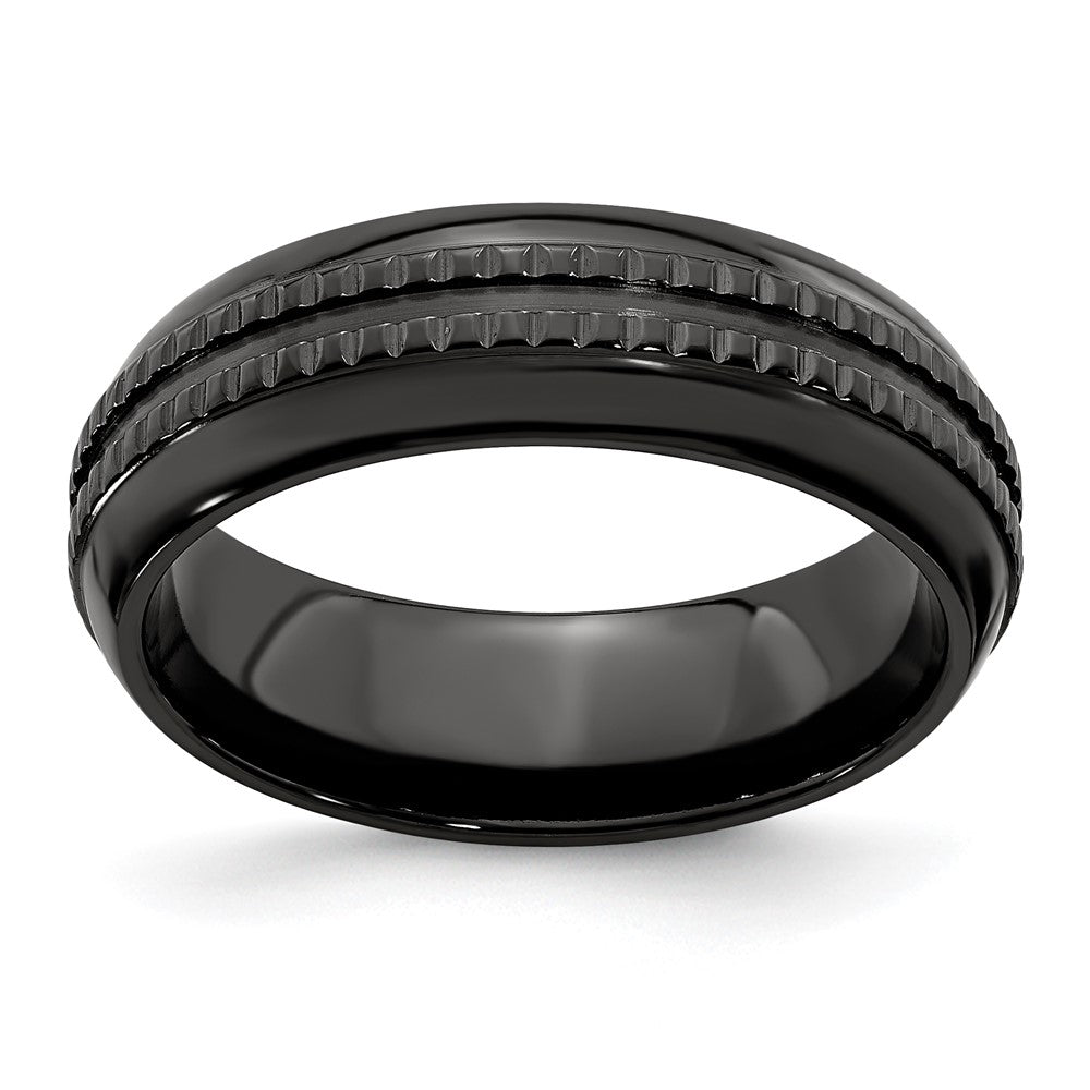 Edward Mirell 7mm Black Ti Kensington Band