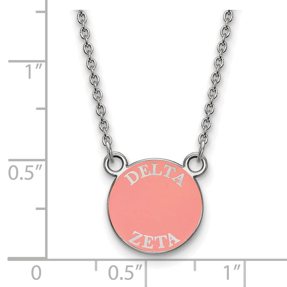 Sterling Silver 18in Official Licensed Greek Sororities Delta Zeta (??) XS Enamel Pendant w/Necklace
