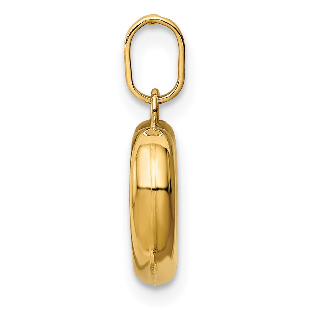 14k Polished Cut-out Puffed Heart Charm