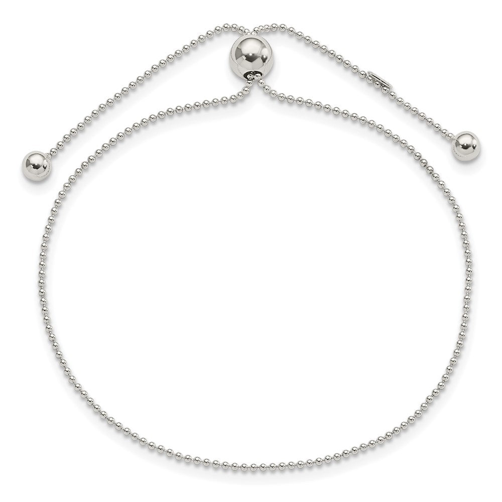 Sterling Silver Beaded Adjustable Bracelet 9.25 inches
