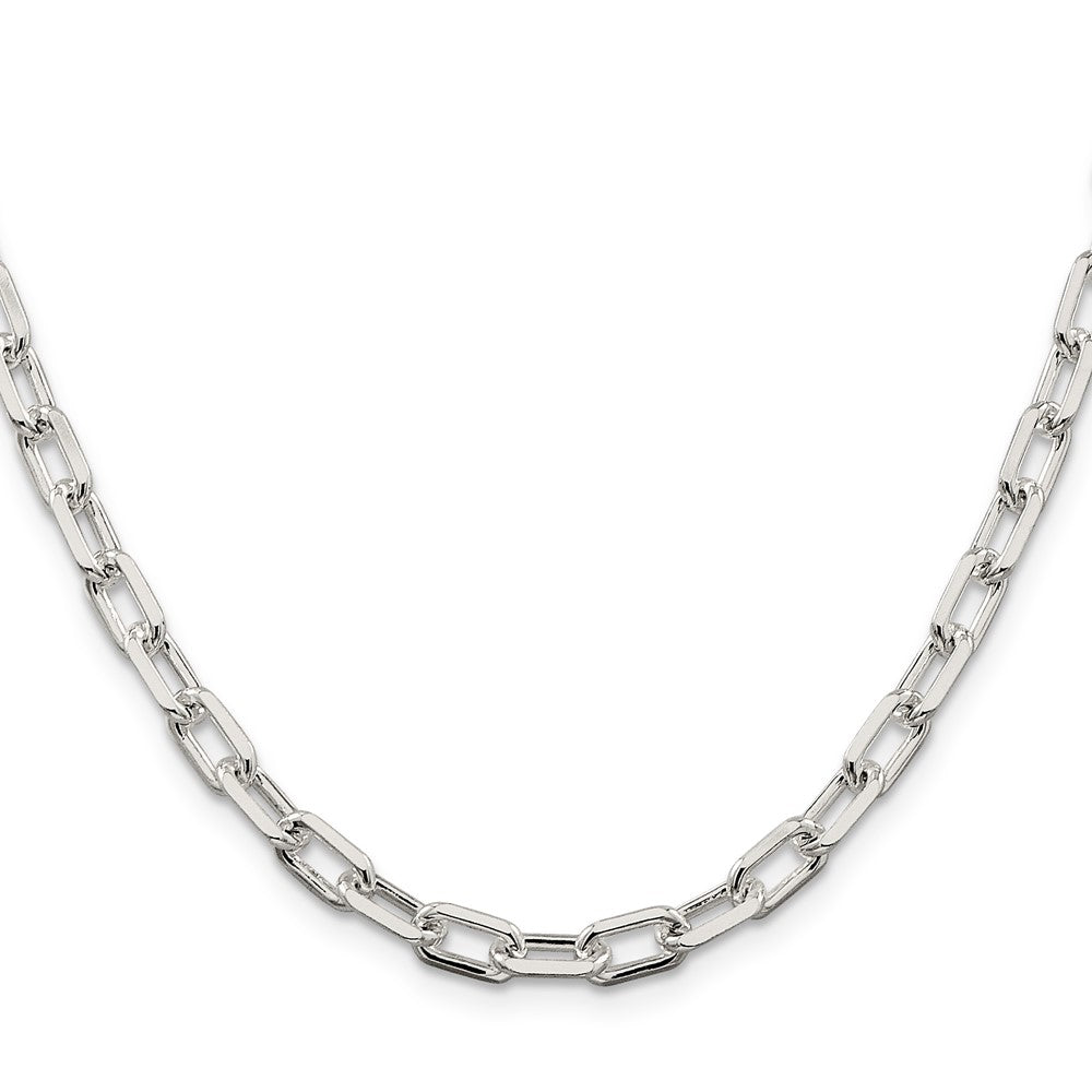 Sterling Silver 5.75mm Diamond-cut Long Link Cable Chain 26 Inches