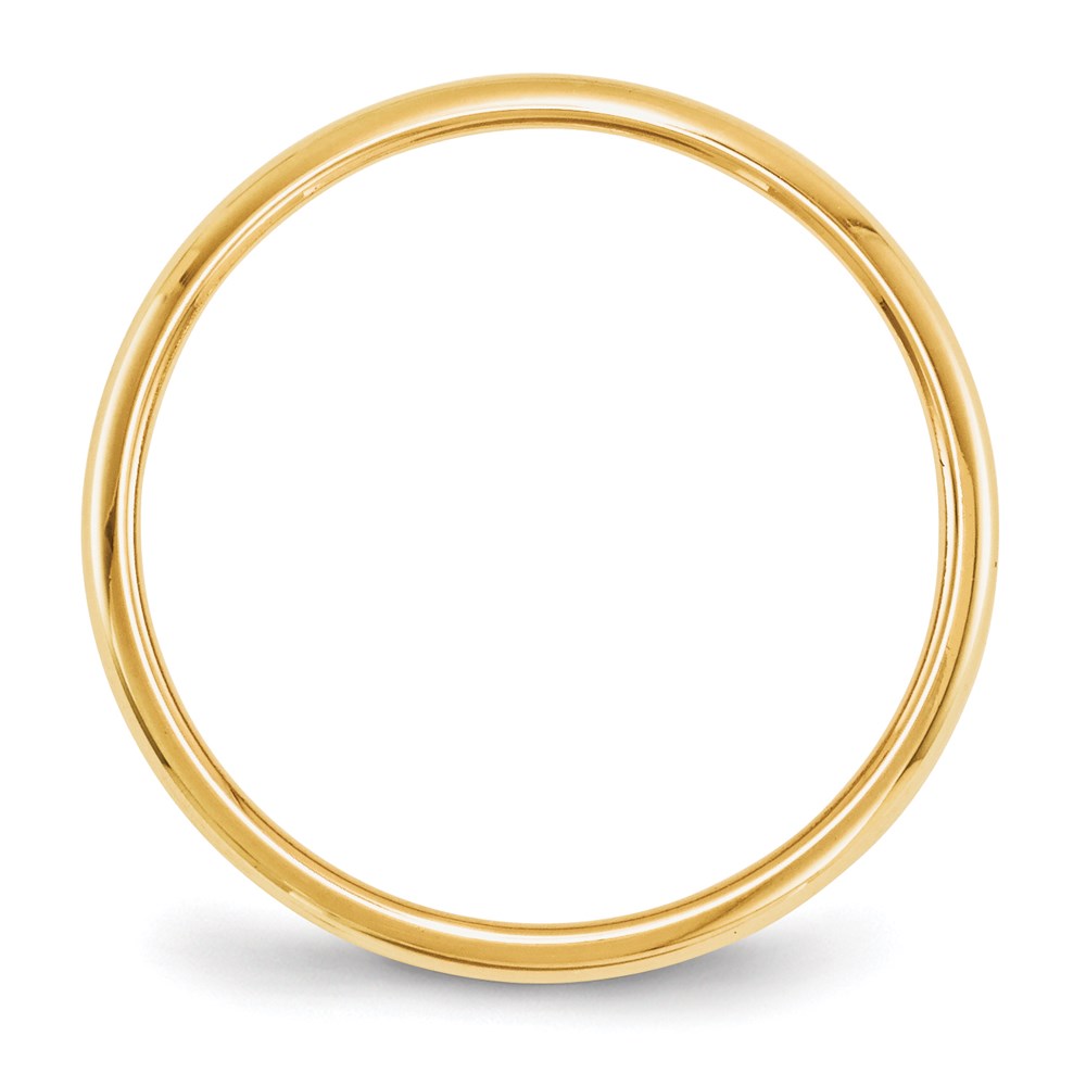 14k Yellow Gold 2mm Half-Round Wedding Band Size 4.5