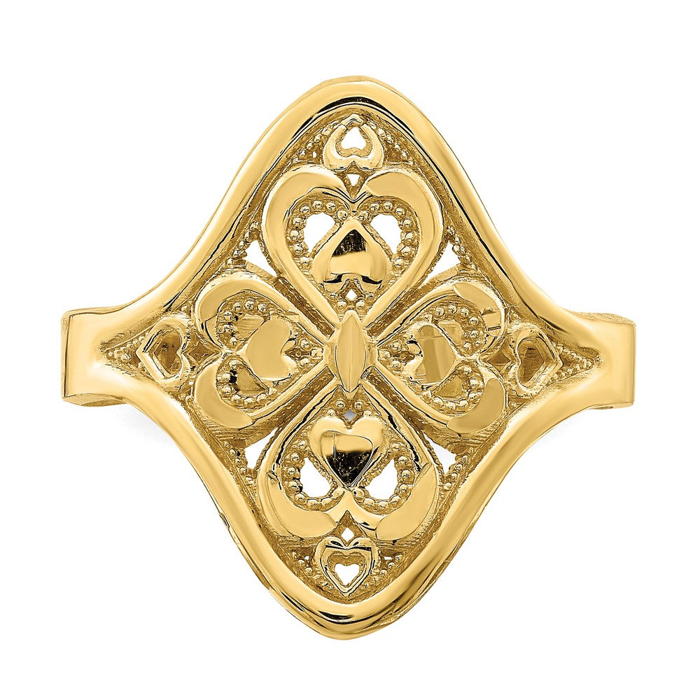 14k Diamond-cut Filigree Ring Size 6