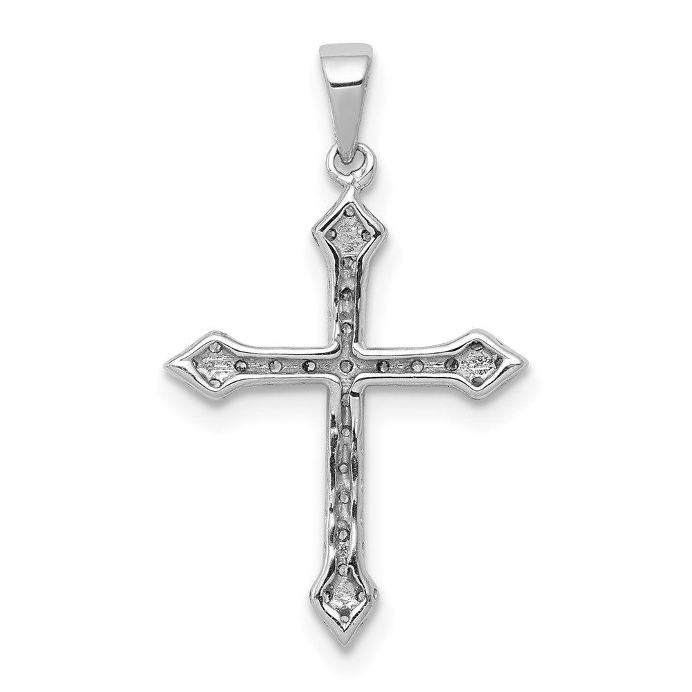 14k White Gold 1/5 carat Lab Grown Diamond VS/SI+ G+ Cross Pendant