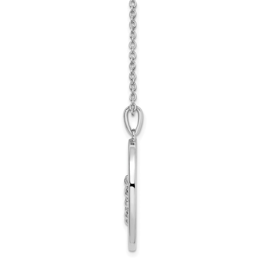 White Ice Sterling Silver Rhodium-plated 18 Inch Diamond Open Oval Necklace with 2 Inch Extender 18 Inches