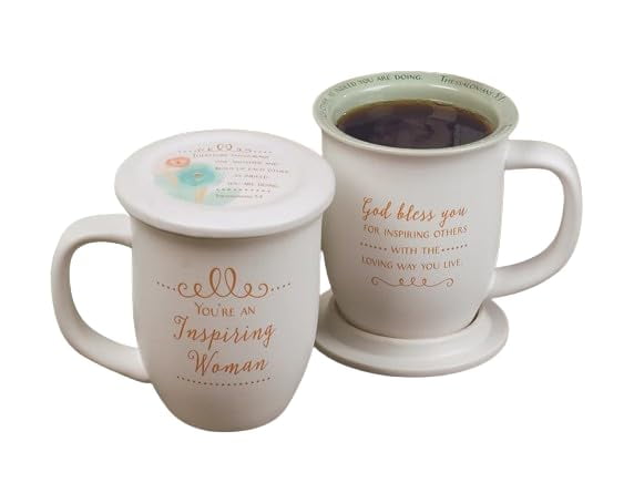 INSPIRING WOMAN 1st Thessalonians Verse 14 oz. Ceramic Mug And Coaster Set QGM21229