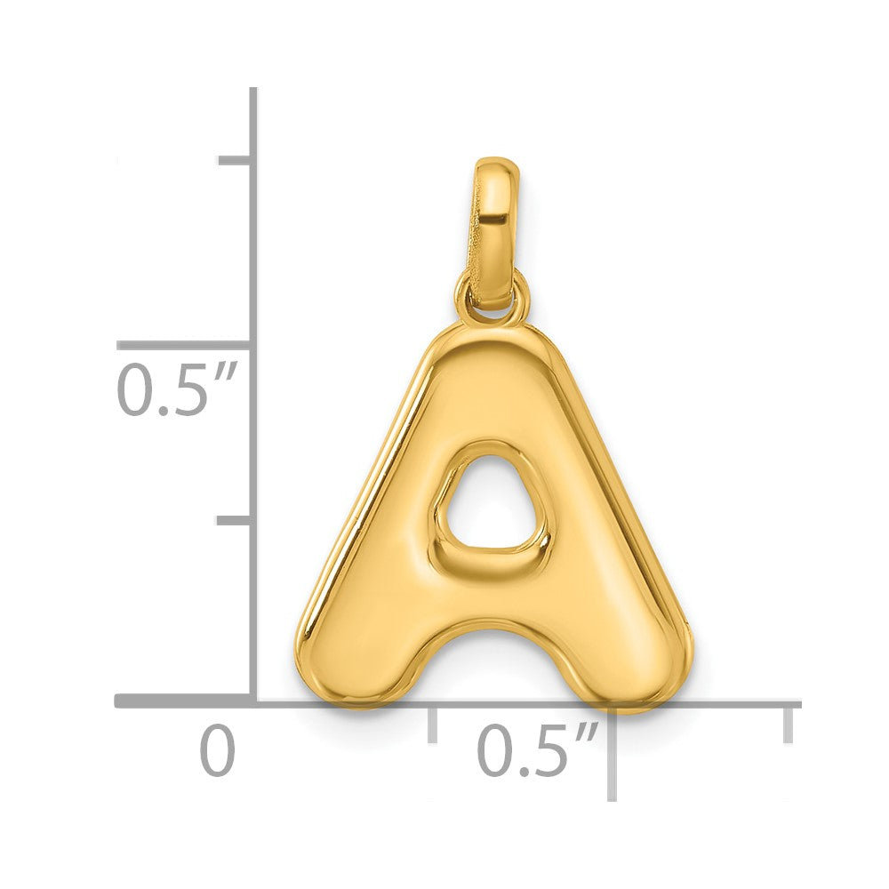 14k Yellow Gold Fancy Letter A