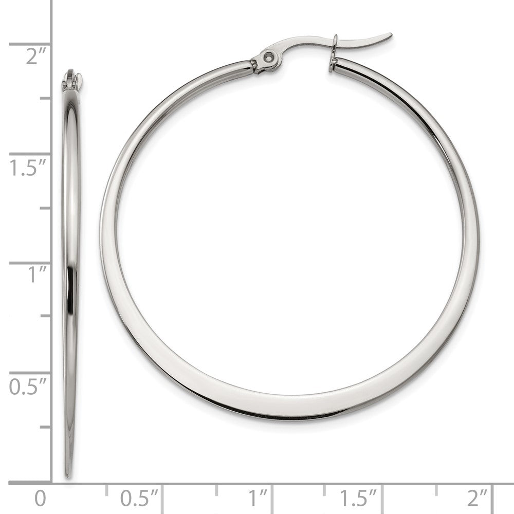 Stainless Steel Polished 43mm Diameter Hoop Earrings