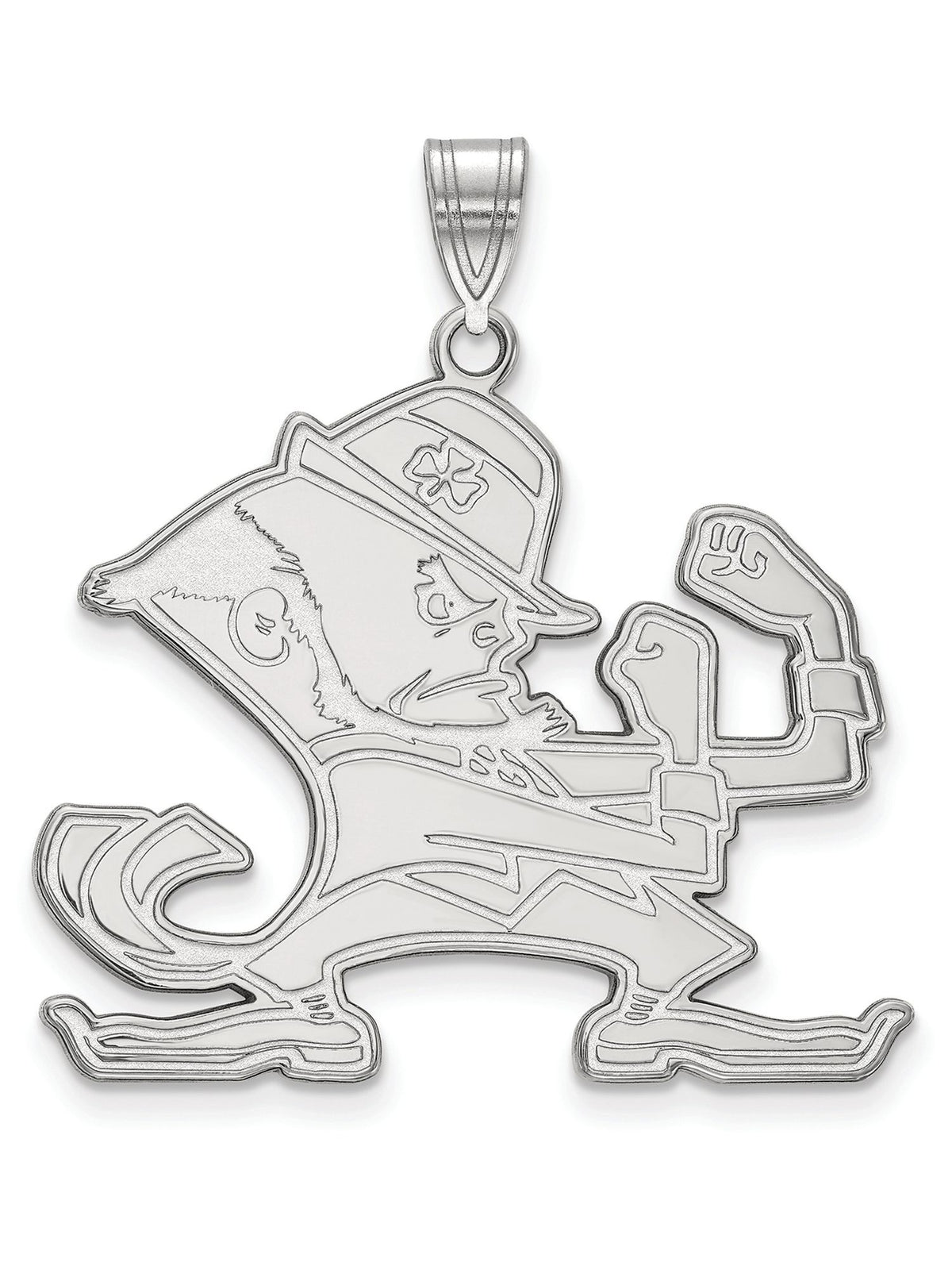 Logoart Sterling Silver University Of Notre Dame Extra Large Pendant Female Adult