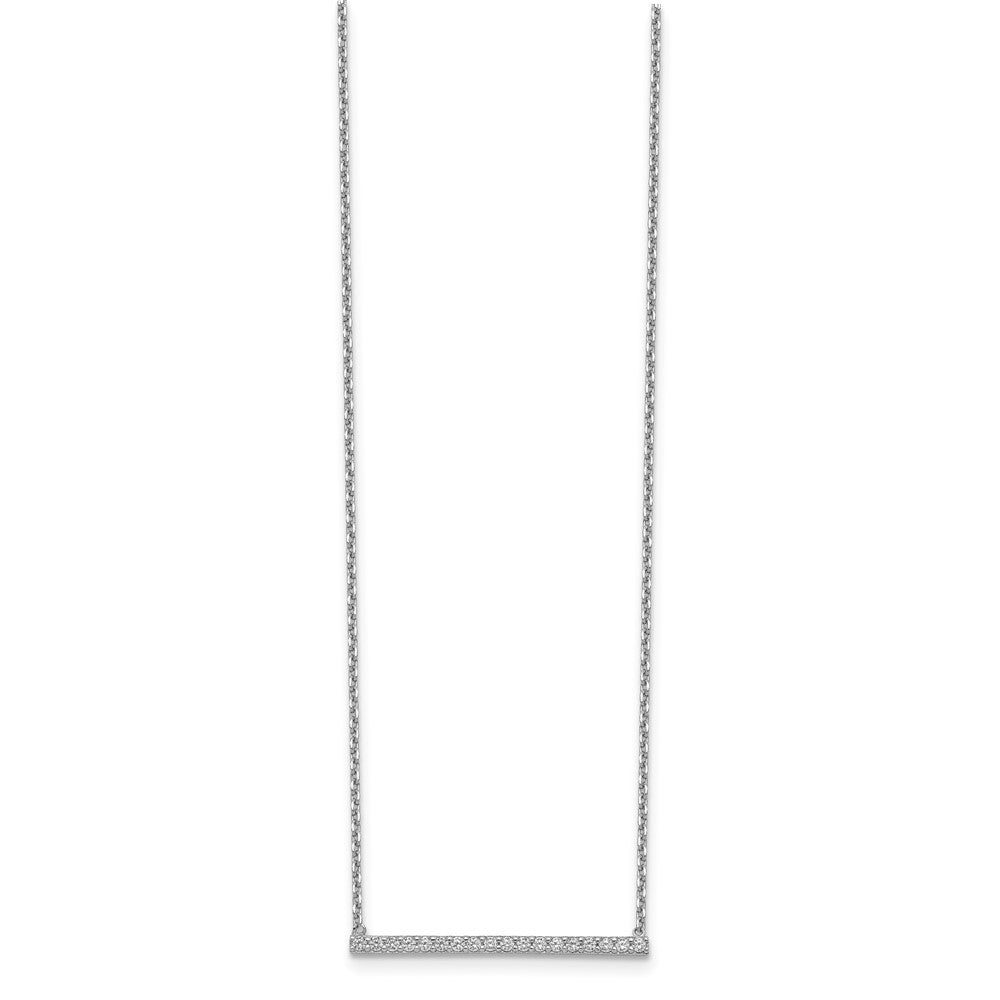 Sterling Shimmer Sterling Silver Rhodium-plated 16.25 inch 19 Stone CZ Bar Adjustable to 18 Choker Necklace 25 Inches