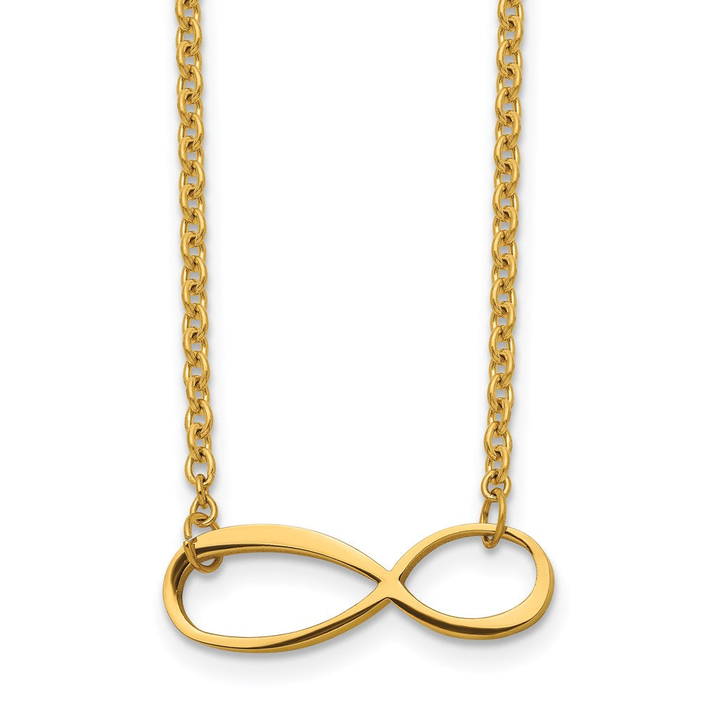 Stainless Steel Polished Yellow IP-plated Infinity 20in Necklace