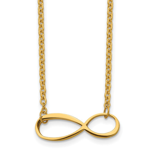 Stainless Steel Polished Yellow IP-plated Infinity 20in Necklace