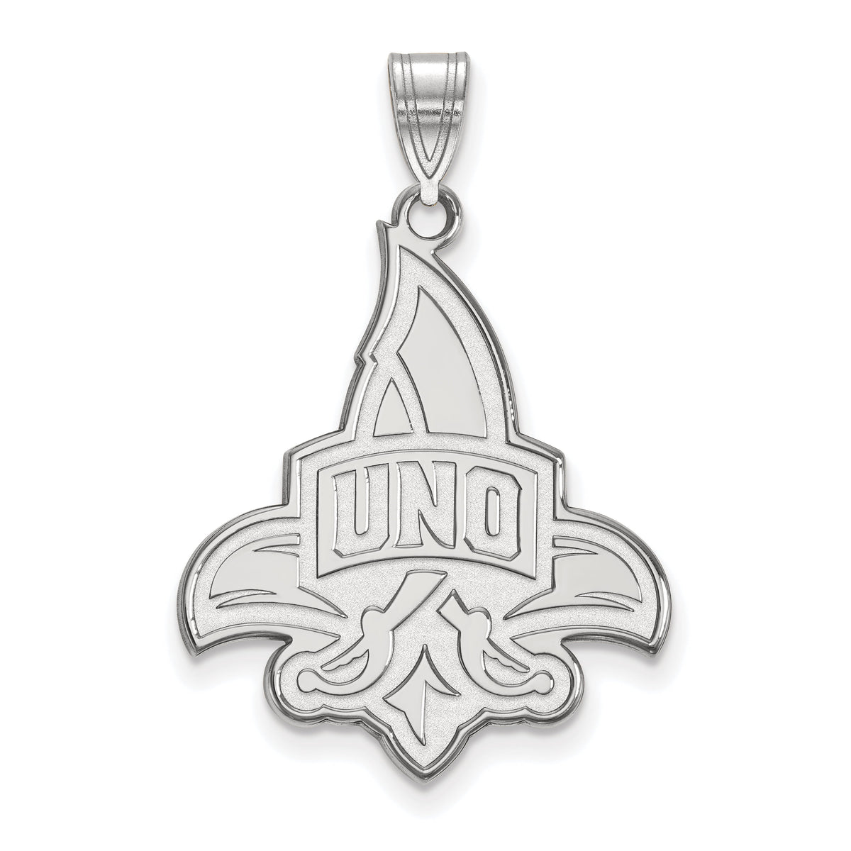 Sterling Silver LogoArt Official Licensed Collegiate University of New Orleans (UNO) XL Pendant