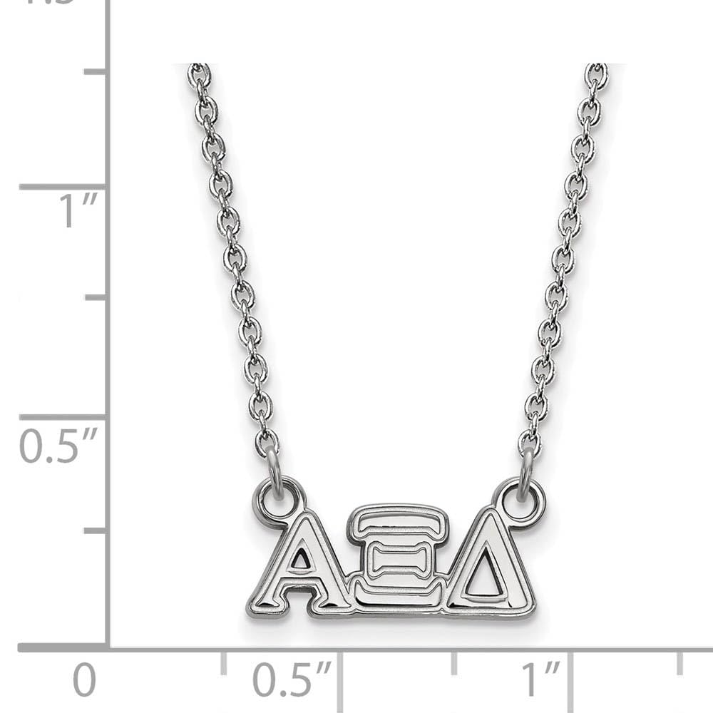 Sterling Silver 18in Official Licensed Greek Sororities Alpha Xi Delta (???) XS Pendant w/ Necklace
