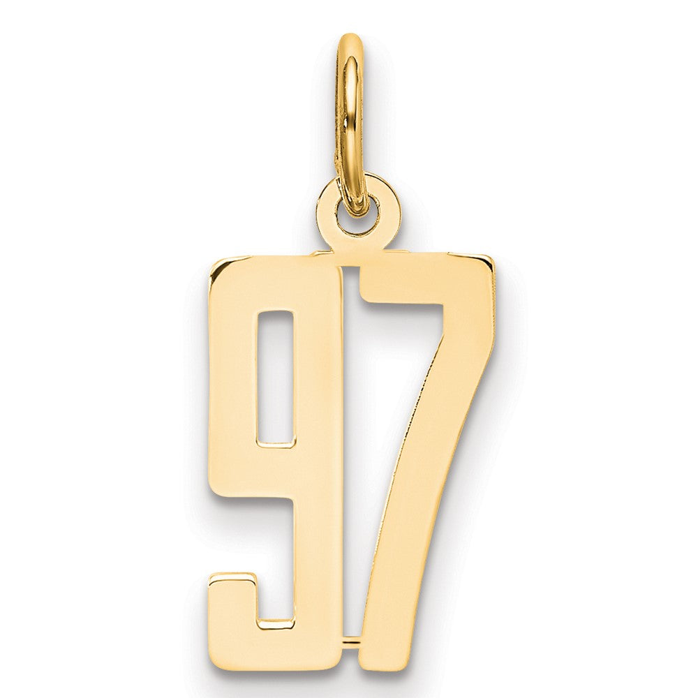 14k Small Elongated Number 97 Charm