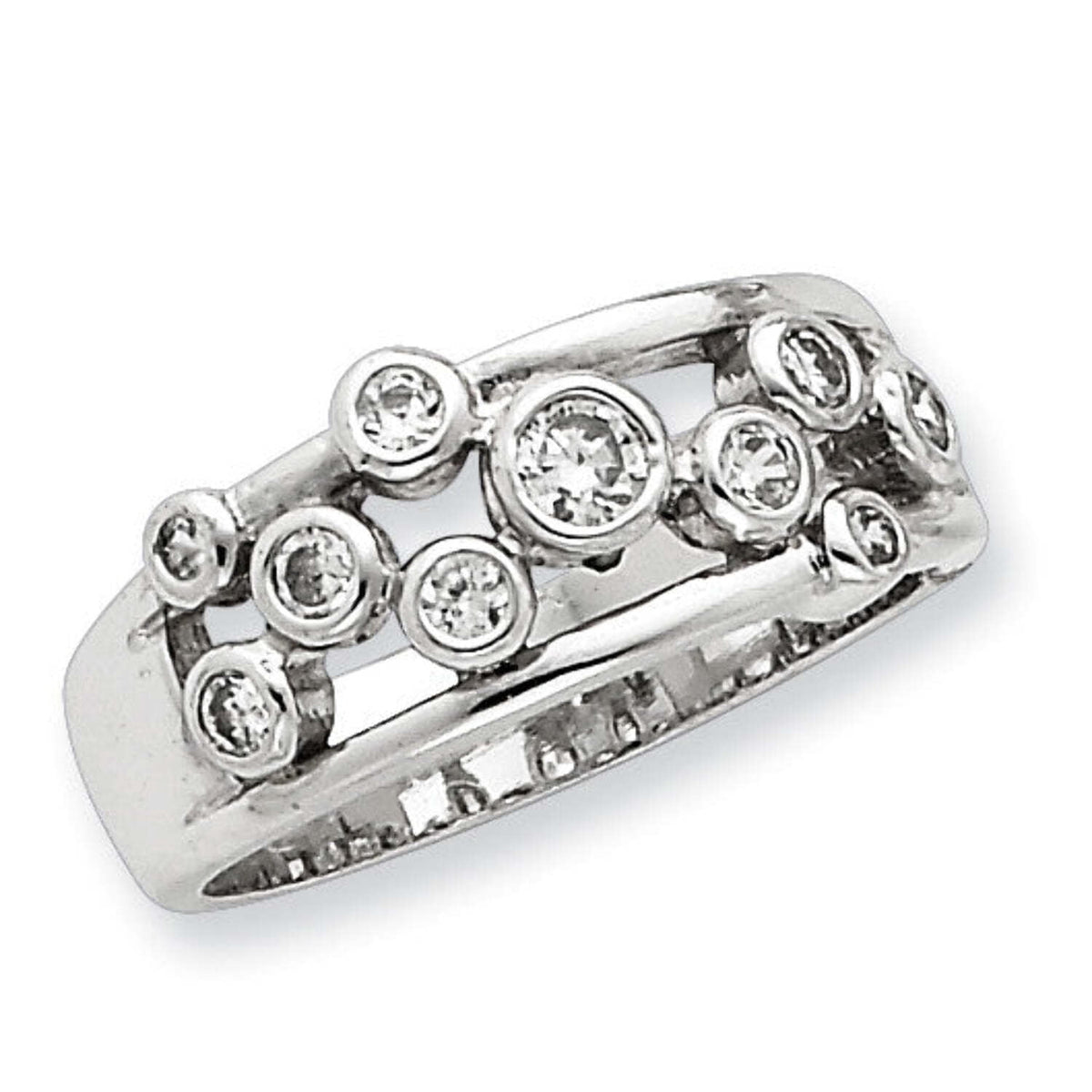 Sterling Silver Rhodium 6mm Comfort Fit Double Milgrain Size 13.5 Band QDMC060RH
