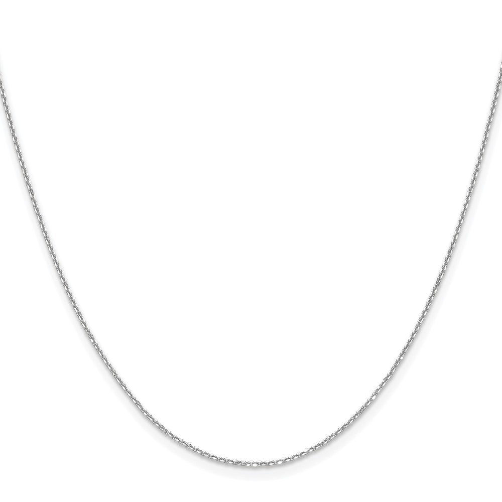 14K White Gold 1.1mm D/C Round Cable Chain