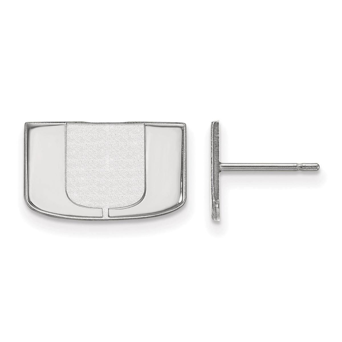 LogoArt Sterling Silver University Of Miami Florida Xs Post Earrings Female Adult