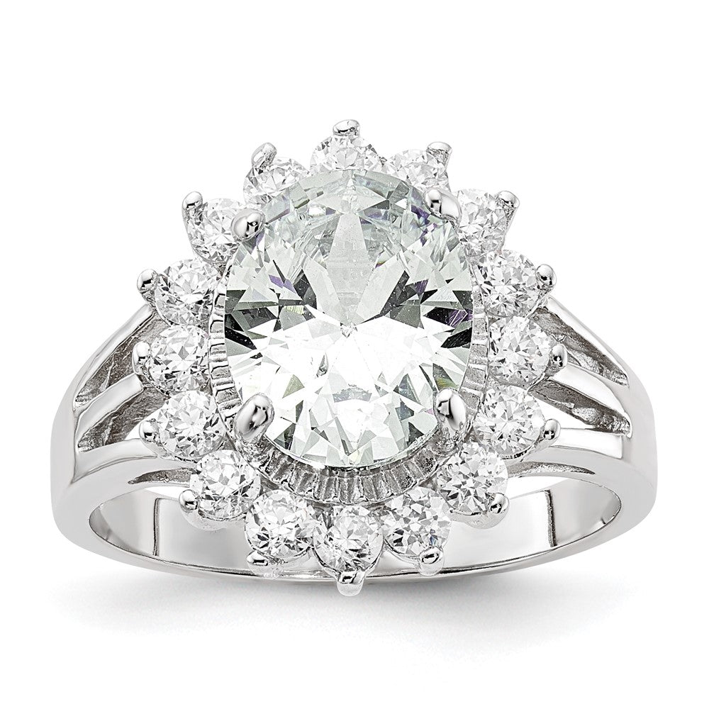 Sterling Silver  WP CZ RING 06