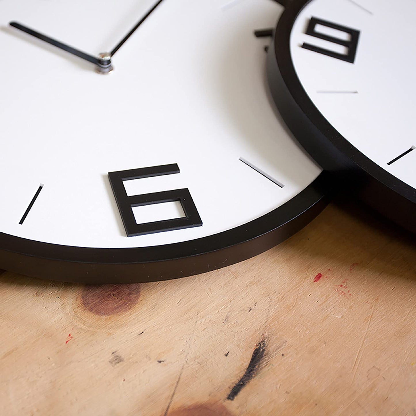 Modern Minimalist Classic Black on White Wall Clock