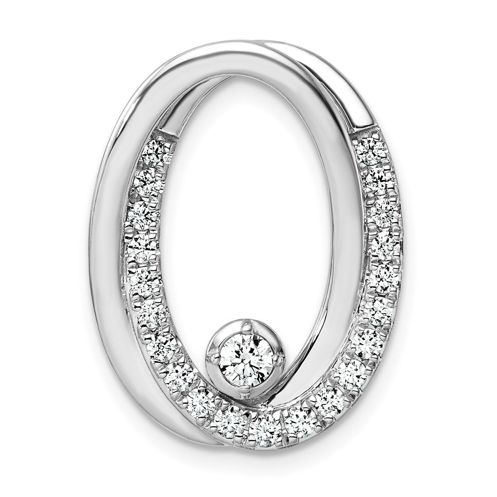 14k White Gold 1/2 carat Lab Grown Diamond VS/SI+ G+ Double Oval Chain Slide Pendant