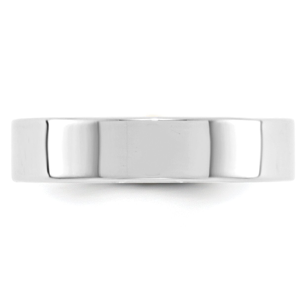 10k White Gold 5mm Lightweight Flat Wedding Band Size 12