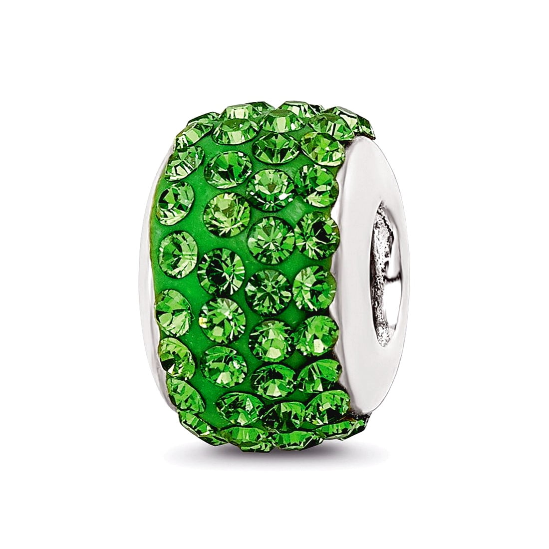 Sterling Silver Reflections Green Full Preciosa Crystal Bead