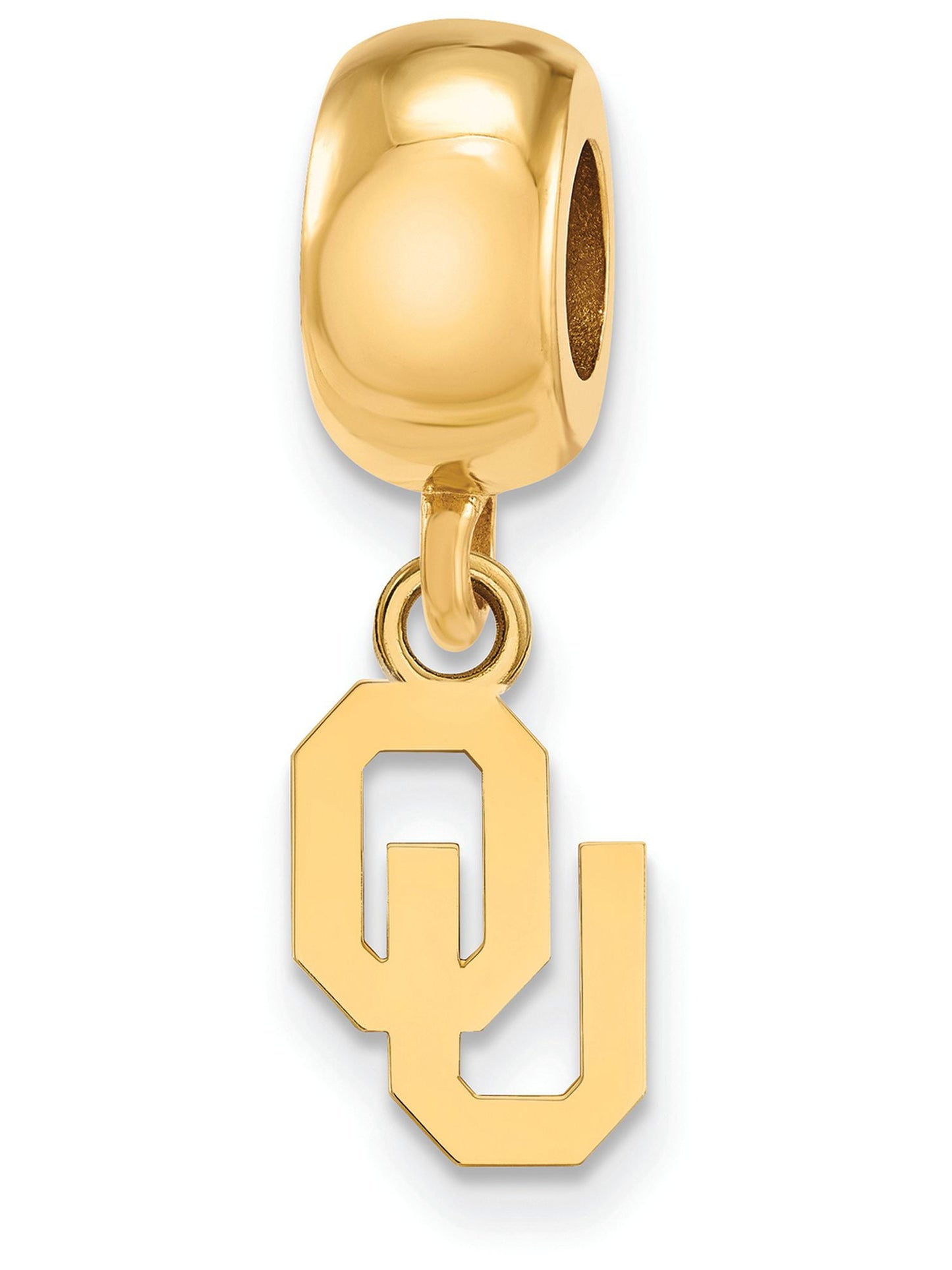 Logoart Sterling Silver Gp the University Of Oklahoma Bead Charm Extra Small Dangle Female Adult