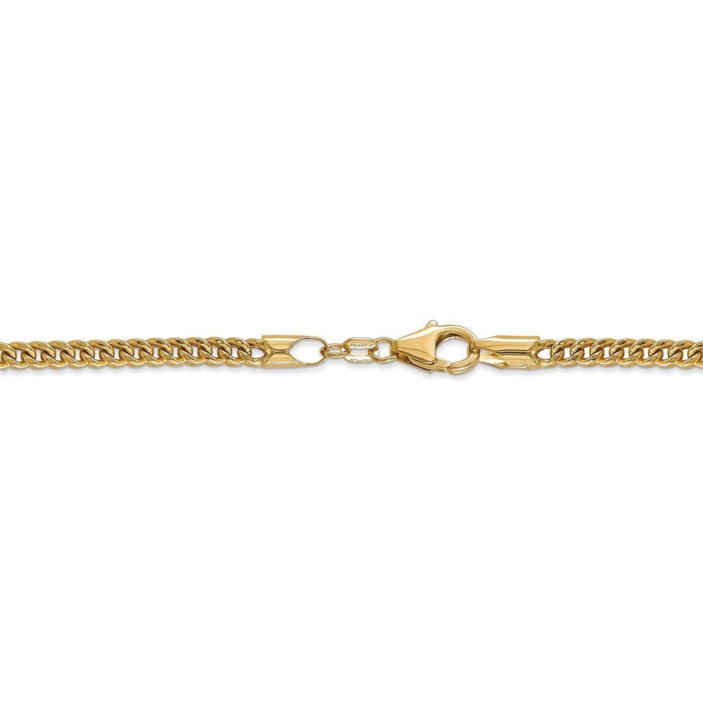 14K 22 inch 3mm Semi-Solid Franco with Fancy Lobster Clasp Chain