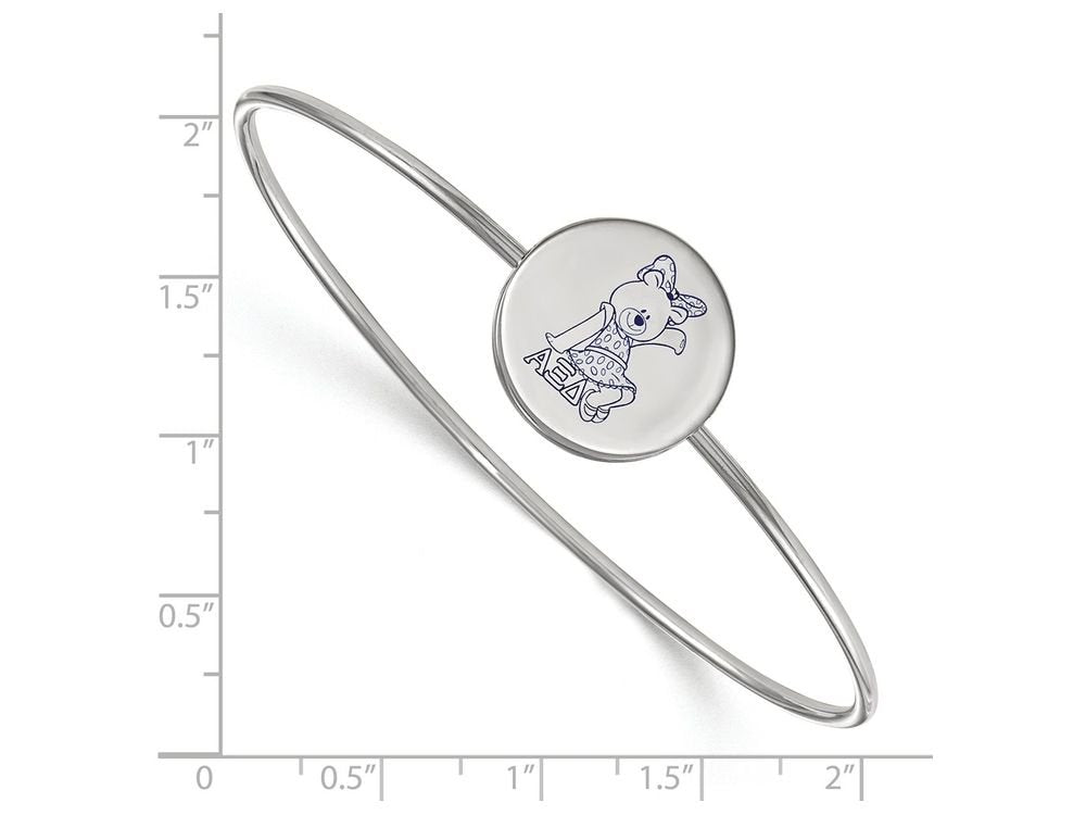 Sterling Silver Official Licensed Greek Sororities 7in Alpha Xi Delta (???) Enameled Slip-on Bangle