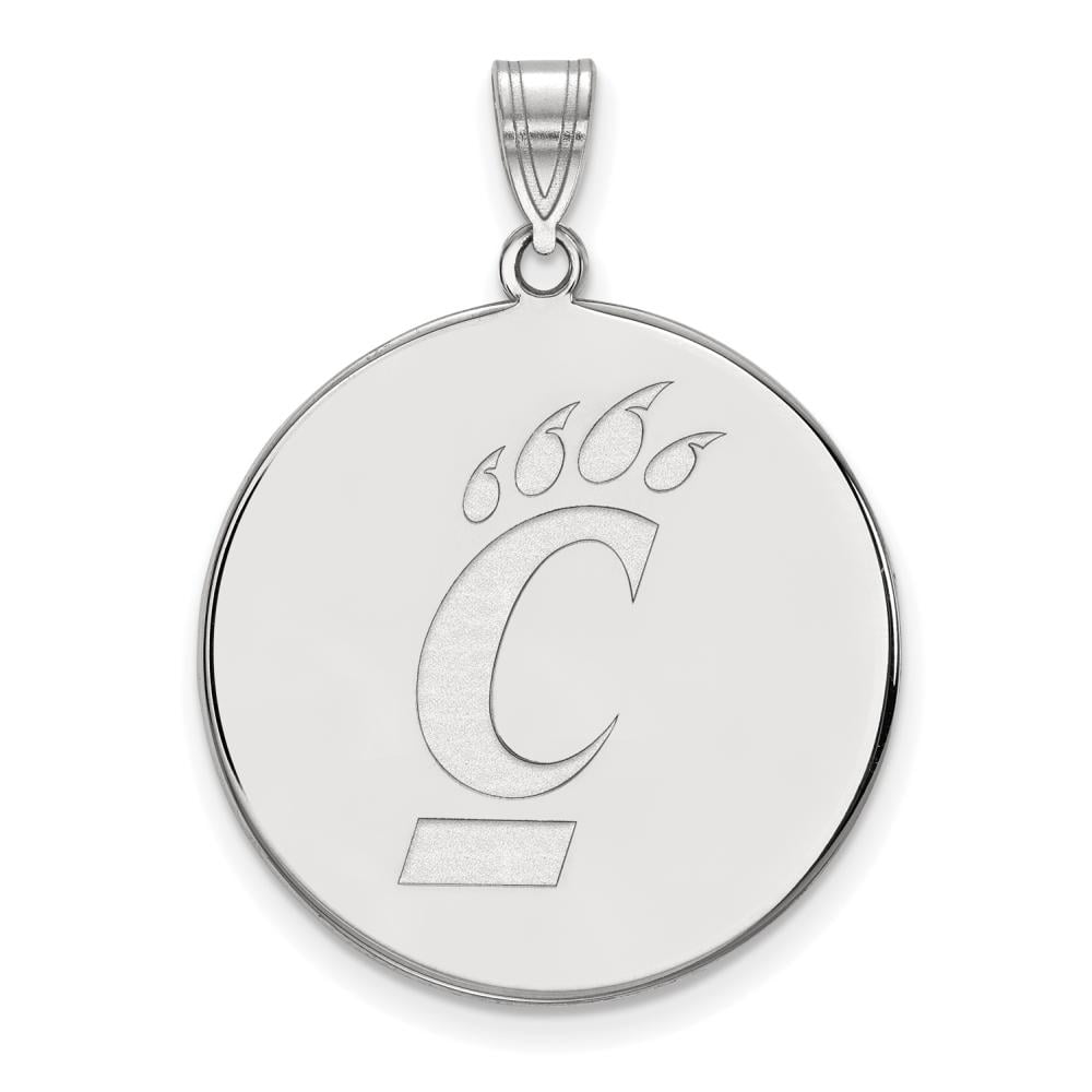 Sterling Silver U. of Cincinnati XL Logo Disc Pendant