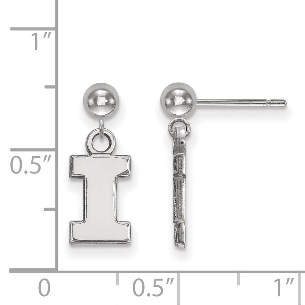 LogoArt Sterling Silver University Of Illinois Earrings Dangle Ball Female Adult